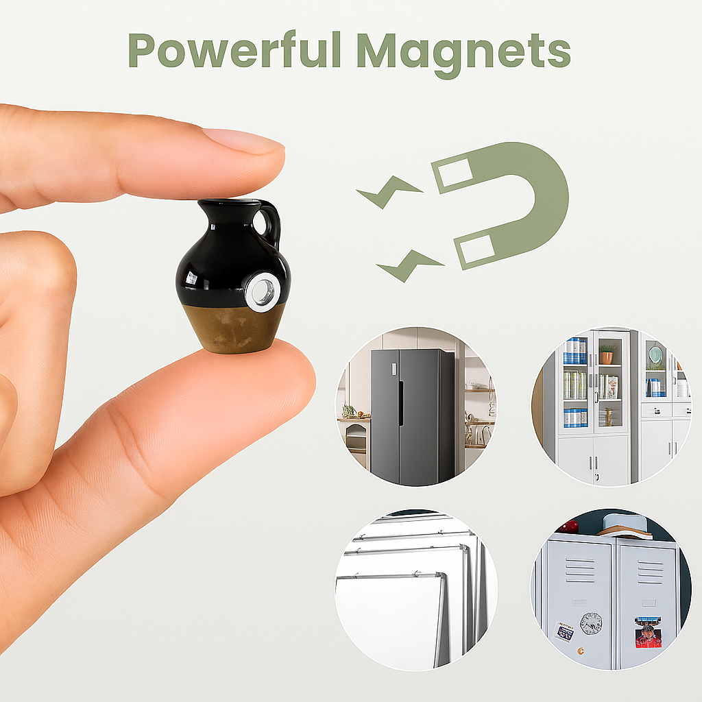 Mini Ceramic Flower Vase Fridge Magnets