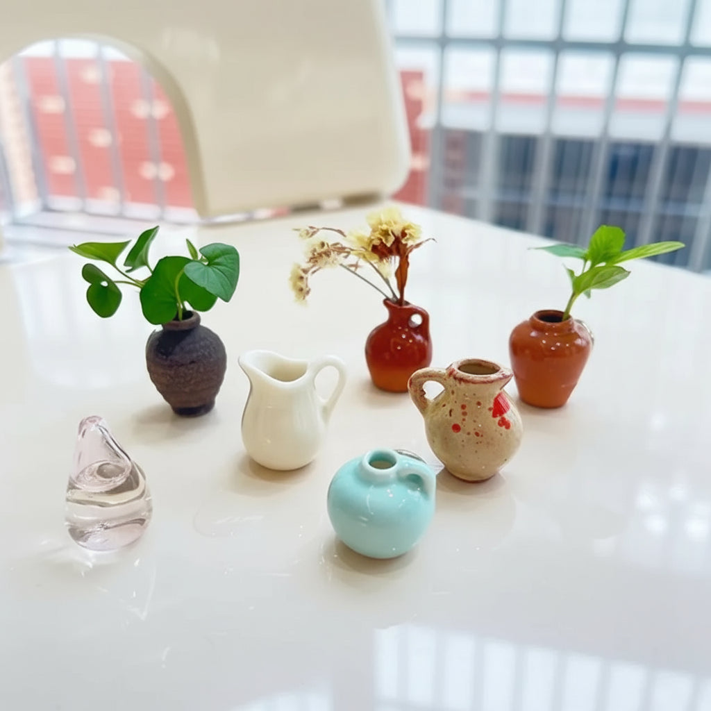 Mini Ceramic Flower Vase Fridge Magnets